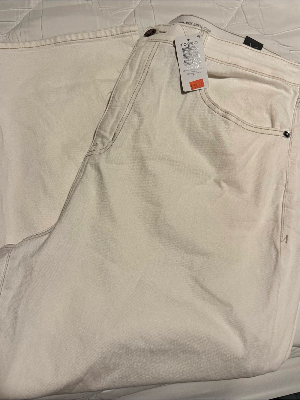 torrid Cream High-Rise Ankle Crop Jeans for Women